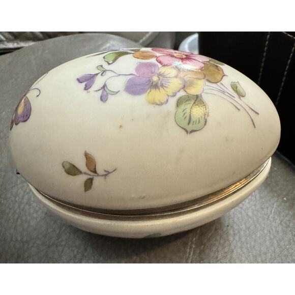 -FIGURINE VTG LEFTON Egg Shaped Trinket Box Made In Japan - Picture 2 of 11